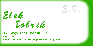 elek dobrik business card